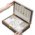 thumbnail image 5 of Solid Wood Jewelry Storage Box With Lock Ring Necklace Earrings Bracelet Watch Jewelry Box, 5 of 5