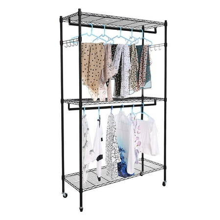 Zimtown Wire Shelving Garment Rack Closet System Storage Organizer Clothes Hanger Dry Shelf