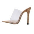 thumbnail image 1 of Womens Pointed Toe Pumps Shoes Clear Arch Support Pumps Stilettos High Heels Fashion Dress Heels, 1 of 8