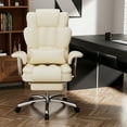 thumbnail image 2 of New Big and Tall Executive Office Chair with Footrest - 500lbs Capacity PU Leather High Back Ergonomic Recliner, Beige Home Office, 2 of 8