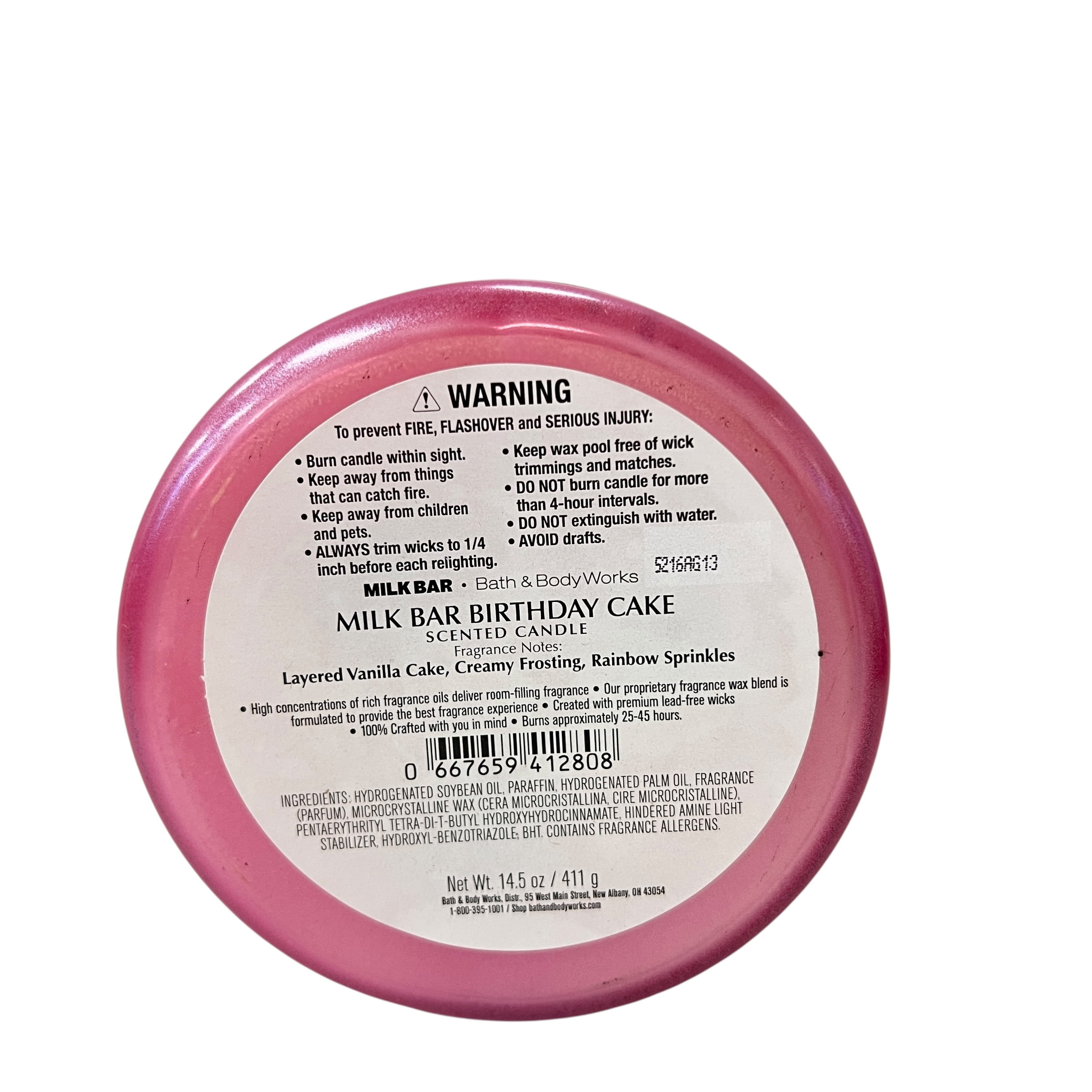 Bath & Body Works Milk Bar Birthday Cake 3 Wick Candle 14.5 oz