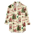 thumbnail image 1 of Pompotops Chemise à Manches Longues pour Hommes, Boutons Décontractés, Imprimé Santa Claus, Col Rabattu, en Solde, 1 of 4