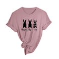 thumbnail image 4 of Pxiakgy Vente Chaude T-Shirts de Pâques Col Rond pour Femmes Joyeuses Pâques Lapin avec Lunettes Blouse Décontractée Graphique Printemps Hauts Colorés Tee Femmes Printemps Été Imprimé Manches Courtes Col Rond T-Shirt Haut, 4 of 5