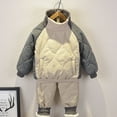 thumbnail image 4 of Godderr Kids Toddler Sweatshirt Outfits for Newborn Baby Boys Sweatpants Outfits Tops+ Pants for 12m-10y Autumn Winter Long Sleeve Padded Cotton Clothes for 2PCS 12M-10Y, 4 of 5