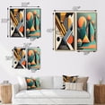 thumbnail image 4 of Designart "Composing Graphics with Retro Flair I" Modern Geometric Framed Wall Art Set Of 2 - Modern Blue Gallery Wall Frame Set For Home Decor, 4 of 6