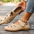 thumbnail image 5 of Women's Wide Width Flat Sandals, Breathable Hollow Cutout Leather Shoes with Adjustable Strap, Comfortable Non-Slip Walking Shoes for Daily Wear, Work, Shopping - Black/Blue/White/Brown, 5 of 10