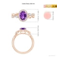 thumbnail image 5 of ANGARA Natural Oval 1.15 ct Amethyst Twisted Vine Ring with Diamond Halo in 14K Rose Gold for Women (Size-8x6mm) | February Birthstone, Anniversary, Jewelry Gift for Women | Natural Amethyst Ring, 5 of 10