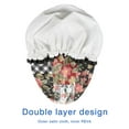 thumbnail image 4 of Shower Caps,Pioneer Flower Floral Print Pattern Waterproof Shower Cap for Women 4 Pieces,Double Reusable Hair Cover for Shower PEVA Elastic Stretch Hem, 4 of 7