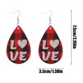 thumbnail image 3 of HongHeng 1 Pair Valentine Leather Earrings for Women Wedding Lightweight Faux Leather Leaf Long Dangle Heart Earrings Teardrop Earrings Set Valentines Day Gift, 3 of 6