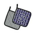 thumbnail image 2 of Carolines Treasures CJ1068-SPTHD Letter S Football Purple and White Pair of Pot Holders, 7.5HX7.5W, multicolor, 2 of 2
