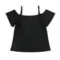 thumbnail image 2 of bar III Womens Solid Cold Shoulder Blouse, Black, Small, 2 of 2