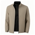 thumbnail image 4 of Annhoo Men Stand Collar Jacket Solid Color Zip Up Lightweight Comfy Outerwear Casual Dressy Work Business Coat, 4 of 4