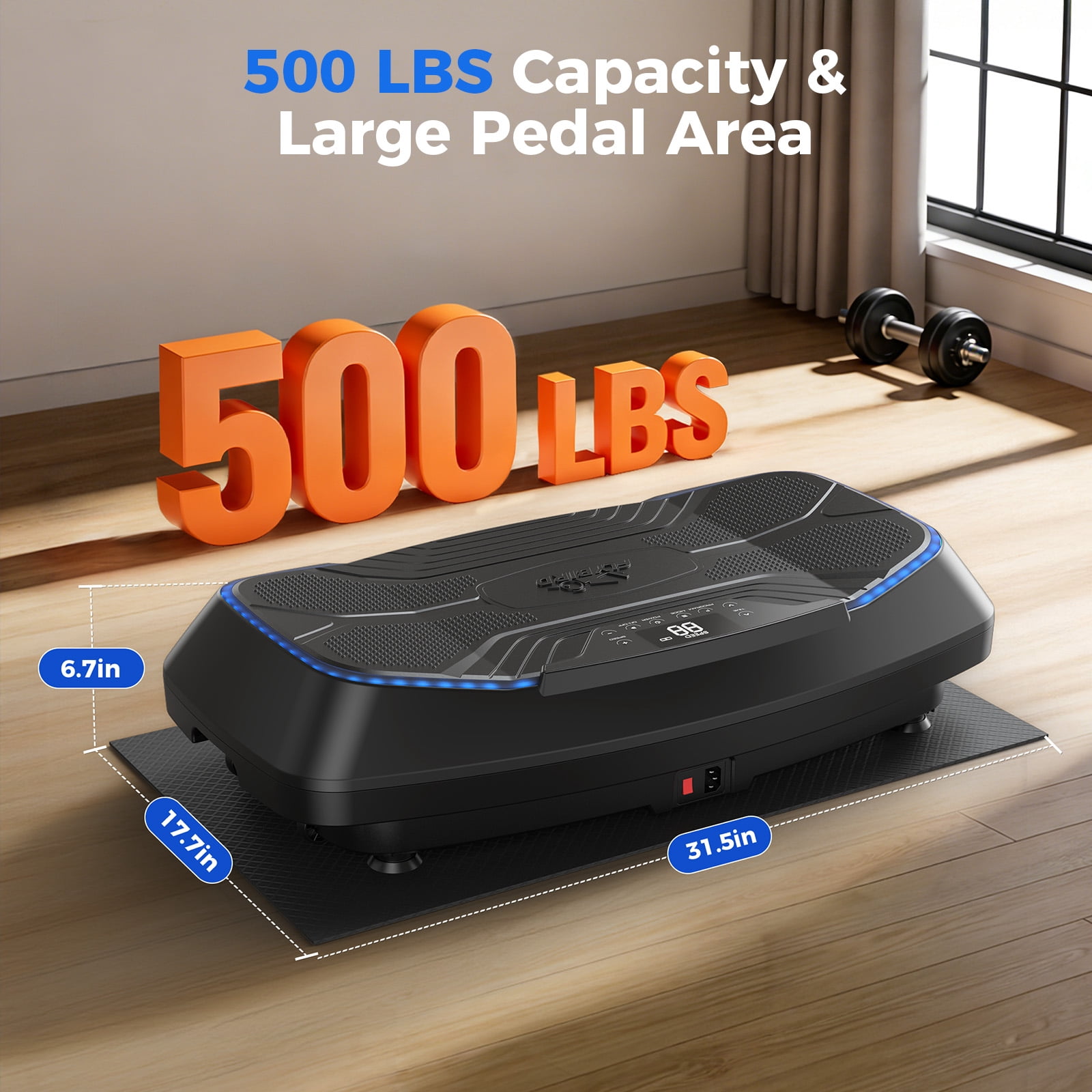 FLYBIRD 4D Vibration Plate: Triple Motors, 500lb Capacity - For Whole Body Vibration, Workout & Muscle Activation