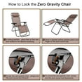 thumbnail image 4 of Ktaxon 2PCS Folding Zero Gravity Reclining Lounge Chairs Outdoor Beach Patio Yard Brown, 4 of 10