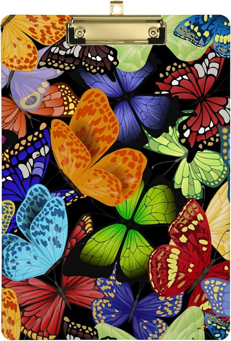 KXMDXA Butterfly Clipboard Hardboard Wood Nursing Clip Board and Pull