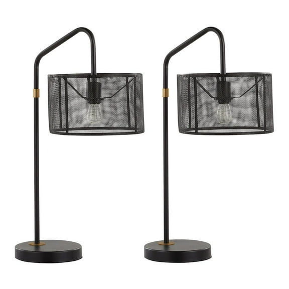 LumiSource Mod Mesh 27" Metal Task Lamp with USB - Set of 2