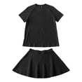 thumbnail image 4 of WAYUTE Shorts Sets for Women Seamless Knit Short Sleeve Solid Color Top with Pleated Skirt Casual Summer 2 Piece Matching Outfit Outfit Sets, 4 of 4