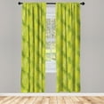 thumbnail image 3 of Ambesonne Green Leaf Curtains, Tropical Pineapple, Pair of 28"x95", Apple Green and Fern Green, 3 of 5