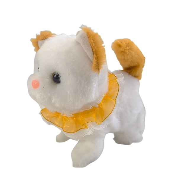 Bewildely Juguetes eléctricos de peluche, Gato Robot realista con juguete interactivo para caminar y mover la cola, para gato Animales de peluche y juguetes de peluche B