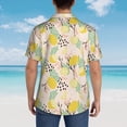 thumbnail image 4 of Pofeuu Lemon Leaves Print Hawaiian Shirt for Men Sleeves Casual Button Down Summer Beach Dress Shirts T-Shirts,Small, 4 of 7