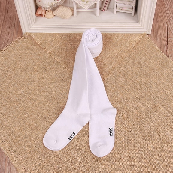 IBASETOY Ballet Tights for Toddler Girls Kids Leggings Cotton White 1 Pair for Comfortable Wear and Stretchy