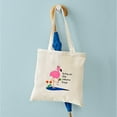 thumbnail image 4 of CafePress - Fanny Flamingo Tote Or Beach Bag - Unisex Canvas Tote Bag, Beige, 1-Piece, 4 of 6