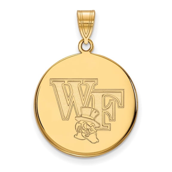 14k Gold LogoArt Wake Forest University W-F Deacon Large Disc Pendant Q4Y068WFU