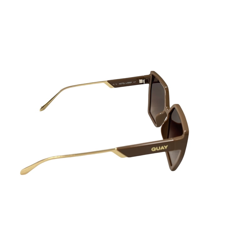Quay Australia Hotel Lobby Oversized Square Sunglasses in Doe Brown New Women main image 4