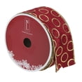 thumbnail image 3 of Northlight Red and Gold Circle Wired Christmas Craft Ribbon 2.5" x 16 Yards, 3 of 3
