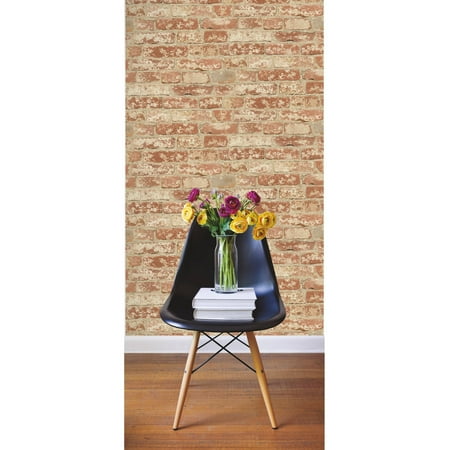 Stuccoed Brick Peel And Stick Wallpaper Red - RoomMates