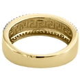 thumbnail image 4 of 10K Yellow Gold Round Diamond Greek Key 2 Row Wedding Band 7.50mm Ring 1/3 CT., 4 of 5