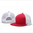 thumbnail image 2 of Men楹搒 Baseball Cap Trucker Adjustable Snapback Flat Hat Plain Mesh, 2 of 3
