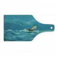 thumbnail image 1 of Sailboat Cutting Board, Oil Painting Style Lonely Sailing Ship Struggling in Stormy Weather, Decorative Tempered Glass Cutting and Serving Board, in 3 Sizes, by Ambesonne, 1 of 2