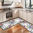 thumbnail image 3 of Kitchen Rugs Sets Of 2,Pioneer Flower Floral Print Pattern Anti Fatigue Kitchen Mat Rugs Non Slip Washable,Decorative Kitchen Floor Mats for Kitchen,Sink,Laundry,17"x47"+17"x47", 3 of 5