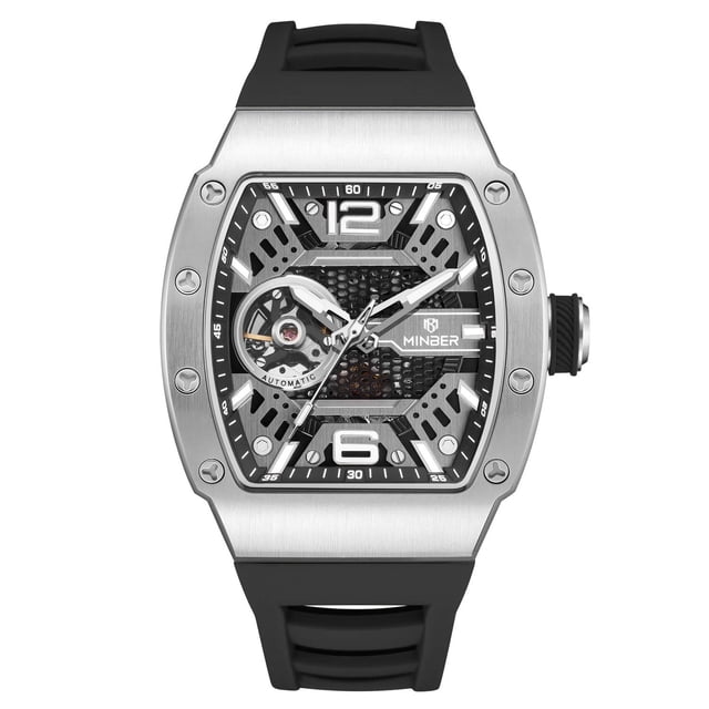 Reloj de Pulsera Minber Automático Hombre M9017G1 Negro plateado 43 mm