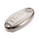 thumbnail image 1 of Funda para llave de 3 botones compatible con Nissan Altima Rogue, TPU flexible, tono dorado, borde blanco, protector inteligente para llave de entrada sin llave, 1 of 1