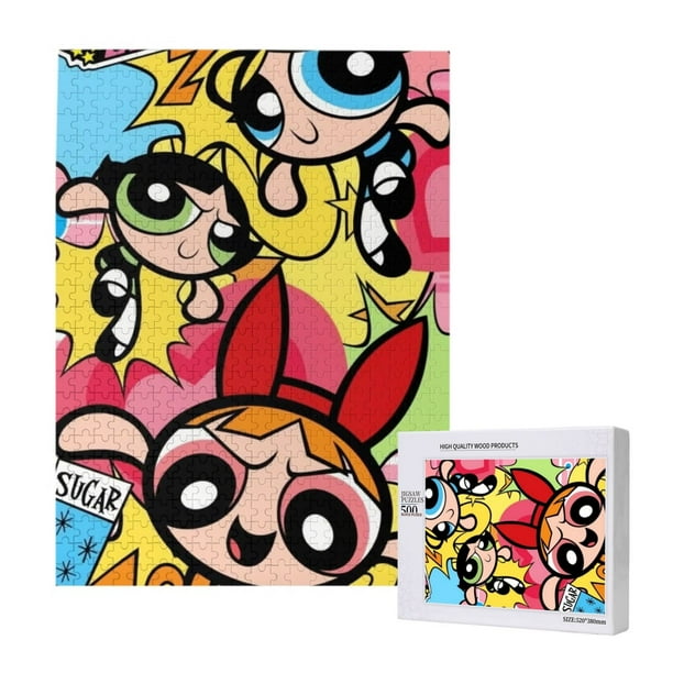 Rompecabezas de madera de Las Chicas Superpoderosas: adecuado para niños y adultos, rompecabezas para niños y niñas, juguetes de juego de entretenimiento con rompecabezas, talla única
