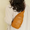 thumbnail image 6 of ibiyuan Small Sling Backpack Crossbody Bags Women Men Retro Large Capacity Zipper Messenger Bag for Women, Fashion Solid Pattern Practical Daily Shoulder Crossbody Bag, 6 of 7