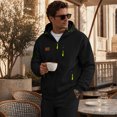 thumbnail image 6 of Men's Full Zip Hoodie Long Sleeve Casual Sweatshirt with Chest Pocket Drawstring Soft Fall Zip Up Hoodie, 6 of 6