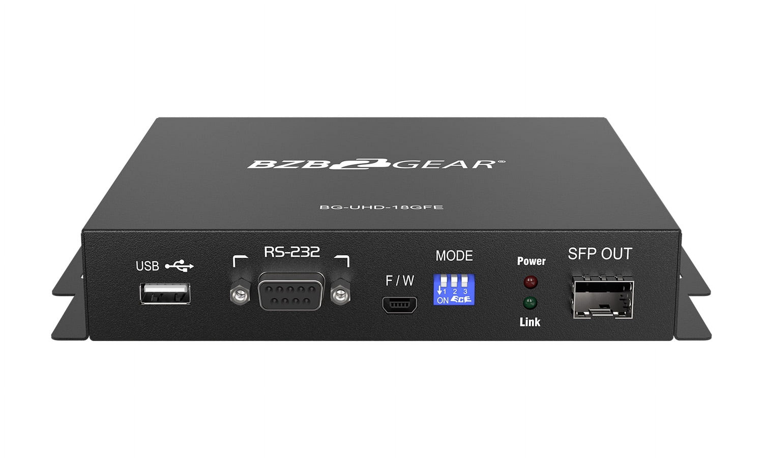 BZBGEAR 4K UHD HDMI USB KVM Extender Kit Over Fiber with HDR/2-Way IR/RS-232 (No SFP Module Included)