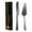 E, variant on Cake Serving Set 2-Piece Stainless Steel Knife and Server Utensil Kit Mirror Polish Wedding Gift Cutlery for Parties Buffets