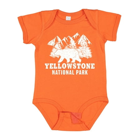 

Inktastic Yellowstone National Park with Bear Mountains and Trees Gift Baby Boy or Baby Girl Bodysuit