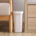 thumbnail image 6 of Small Slim Plastic Wastebasket Trash Can for Bathroom Kitchen Hotel Room Dorm Camper Rv, Space-Saving Design Fits Snugly Between Cabinet And Desk, Effortless , A Trash Can in The Gap of A Bathroom, 6 of 9