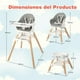 thumbnail image 3 of Costway Trona Convertible 6 en 1 para Bebés Silla Alta de Comer Infantil con Bandeja Desmontable Arnés Cojín PU para Niños de 6-36 Meses Blanco, 3 of 10