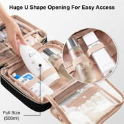 EVERFUN Large Toiletry Bag, Travel Makeup Bag for Women Hanging Cosmetic Bag, Full Sized Organizer for Essentials Accessories Kit, Black