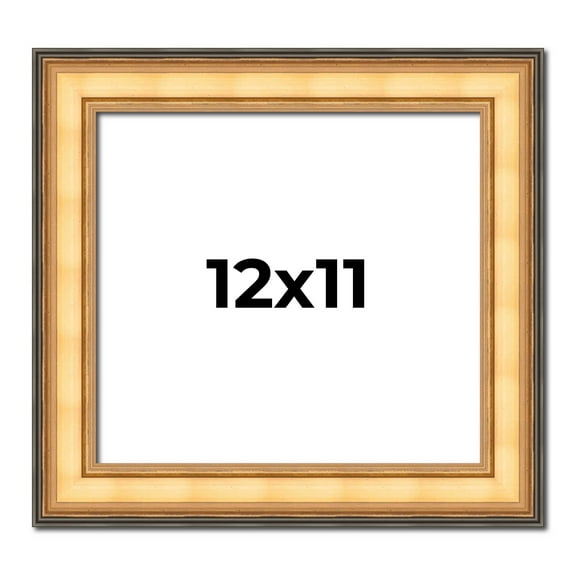12x11 Frame Gold Plein Aire Solid Wood Picture Frame Width 2 Inches | Interior Frame Depth 0.5