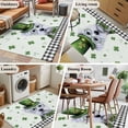 thumbnail image 6 of Area Rug 48×72in, Farmhouse Dog Shamrock Floor Carpet Living Room Rug, St. Patrick's Day Black White Plaid Non-Slip Welcome Mat Indoor Rugs for Bedroom Dining Room, 6 of 9
