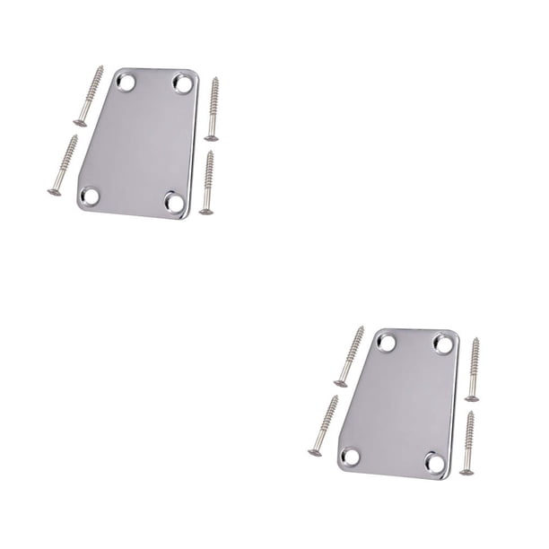 Cateissary Reemplazo de la placa del cuello de la guitarra eléctrica Universal Musics Playing Guitars Board String Instrument Accesorio con tornillos Plata 2piezas Cateissary CBP464183