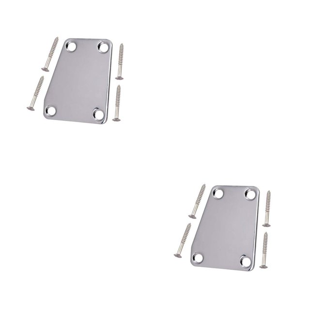 Cateissary Reemplazo de la placa del cuello de la guitarra eléctrica Universal Musics Playing Guitars Board String Instrument Accesorio con tornillos Plata 2piezas Cateissary CBP464183