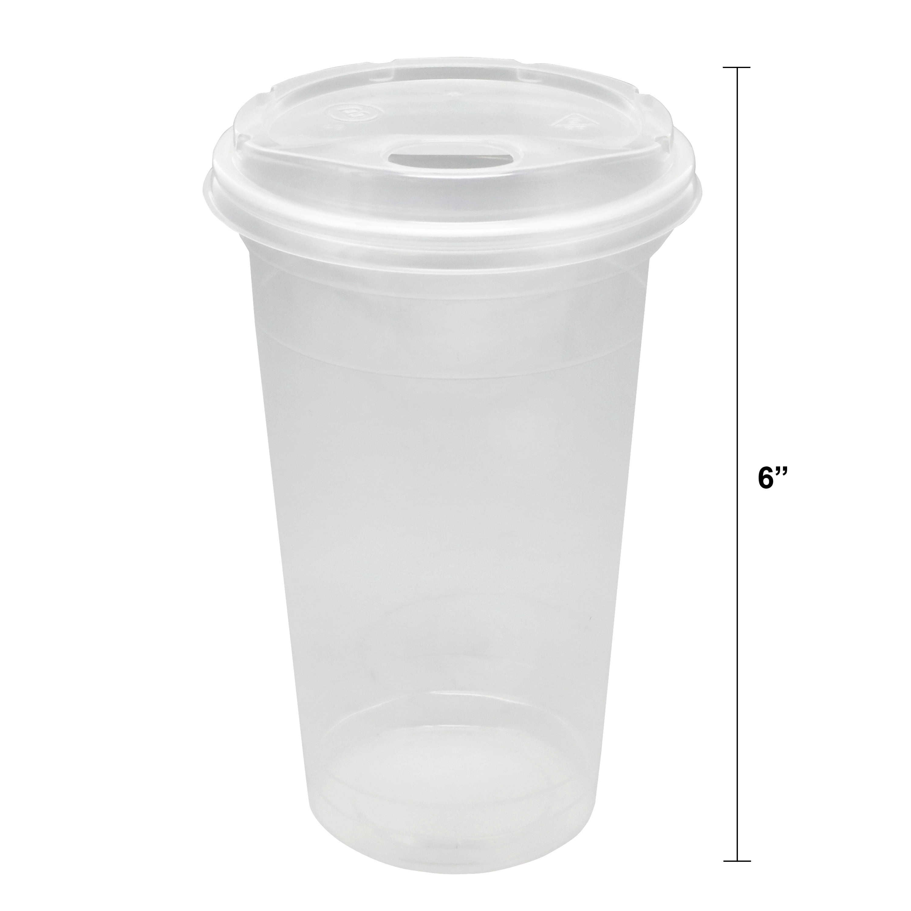 Great Value Disposable Plastic Cold Cups with Sip Lids, 24 fl oz, 25 Count